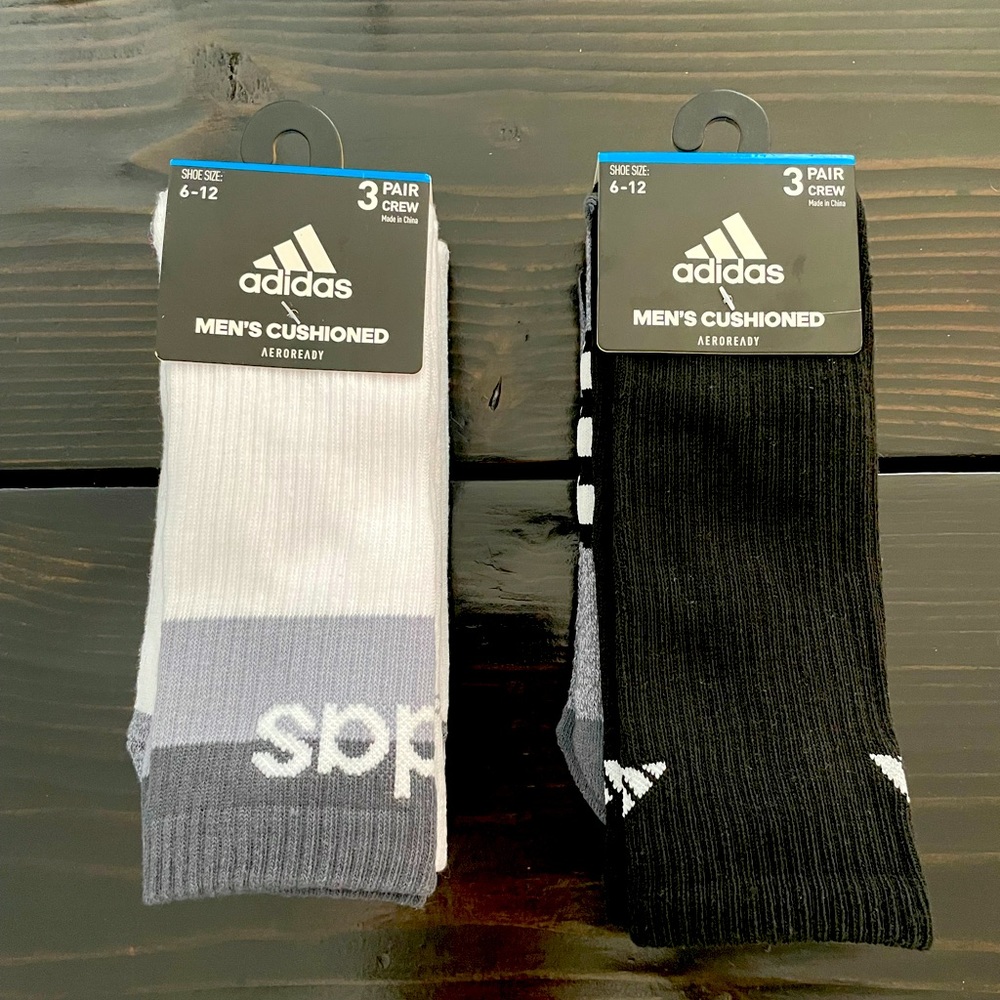 Adidas Men’s Aeroready crew socks 2 (3) packs white/black